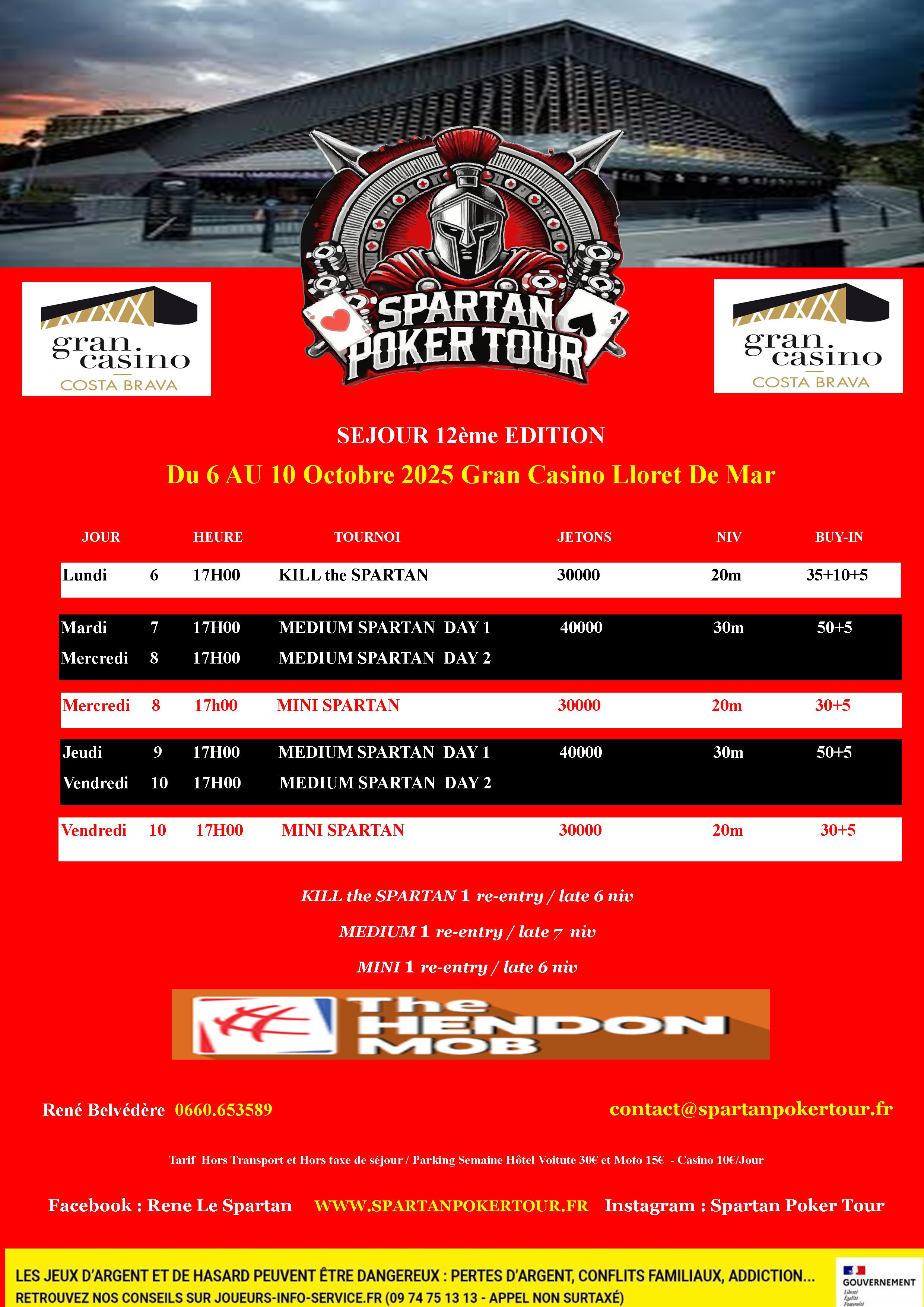 programme poker octobre 2025